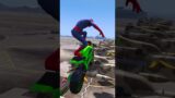 MOTORCYCLES with Spiderman and Super Heroes! Aircraft and Helicopter Jumps – GTA V Mods #shorts #9