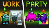 *NEW* WORK to PARTY IMPOSTER ROLE in Among Us?! (Funny Mod)