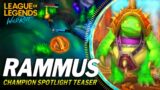 Rammus Champions Spotlight Teaser – League Of Legends Wild Rift