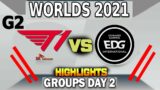 T1 VS EDG HIGHLIGHTS | Groups Day 2 | LoL Worlds 2021 | T1 vs. EDward Gaming