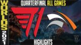 T1 vs HLE Highlights ALL GAMES | Worlds 2021 Quarterfinals Day 1 | T1 vs Hanwha Life Esports