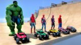 TEAM SpiderMan RC CARS Challenge With Hulk   GTA V MODS