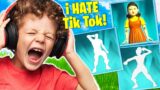 Trolling ANGRY Kid With TikTok Emotes in Squid Game! (Fortnite)