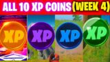 All XP COINS LOCATIONS IN FORTNITE SEASON 4 Chapter 2 (WEEK 4)