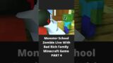 Among Us Playing: Monster School Zombie Live With Bad Rich Family Minecraft Game PART 4 #Shorts