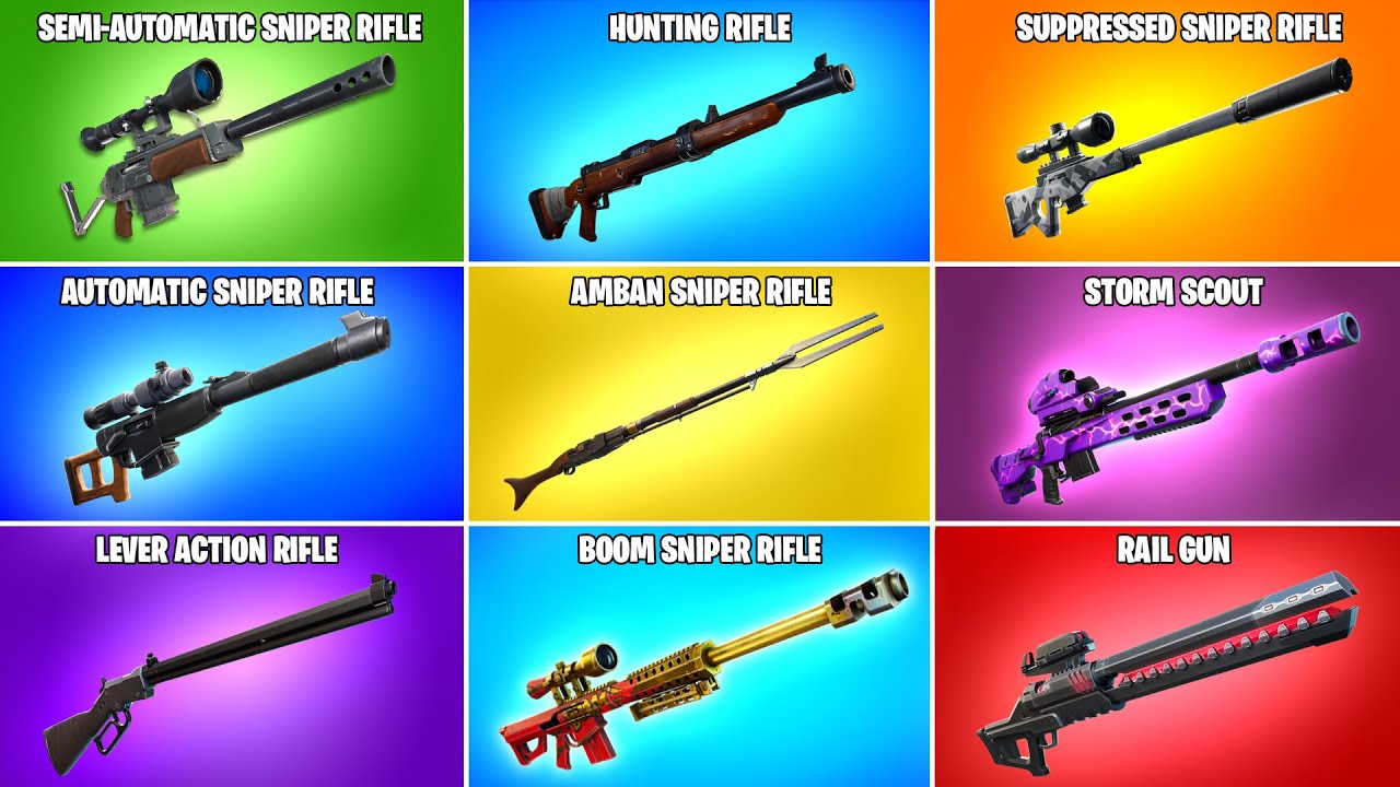 Evolution of All Fortnite Sniper Rifles (Season 1 Season 18) Game videos