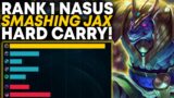 Rank 1 Nasus Smashing Jax toplane! Hard carry! | Carnarius | League of Legends