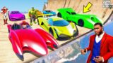 SHINCHAN AND FRANKLIN TRIES ULTIMATE MEGA RAMP JUMP CHALLENGE WITH AVENGERS ARMY IN GTA V!