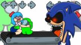 SPOOKY ESCAPE #2: Mini Crewmate and FNF Characters vs Sonic.Exe | Friday Night Funkin vs Among Us