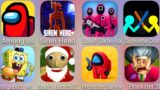SpongeBob Krusty,Squid Game Race,Among Us,Siren Head Craft,Supreme Duelist,Prankster3D,Santa Baldi's