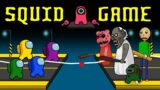 Squid Game – Among Us, Zombie, Baldi, Granny, Piggy animation (Tug of war)