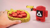 Squid Game in AMONG US : Strawberry Cake Recipe challenge with Magnetic Balls