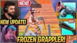 Streamers Use *NEW* "FROZEN GRAPPLER" Weapon in Fortnite (NEW Update Gameplay)