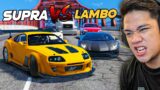 Turbo SUPRA Vs. 4 Lamborghini Supercars!! *Intense Race* | GTA V