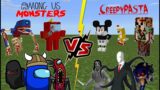 Among Us Monsters VS Creepypasta Legends [Minecraft PE]