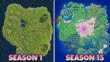 Evolution of Entire Fortnite Island (Season 1 – Season 15)