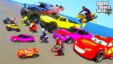 GTA V Amazing Big Super Cars Transformed into Small RC Cars Crazy Race With Spiderman, Hulk & Batman