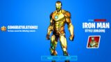 HOW TO GET GOLDEN IRON MAN STYLE IN FORTNITE : SHOWCASE GOLD IRON MAN