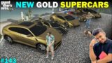 STEALING EXPENSIVE GOLD SUPERCARS FOR OUR BRAND NEW FARRARI SHOWROOM | GTA V GAMEPLAY #143