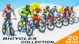 Spiderman Parkour Bicycles challenge GTA V Superheroes Mods Collection Challenge #353