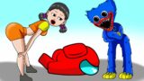 Squid Game & Huggy Wuggy & Among Us – POPPY PLAYTIME – Among Us Animation