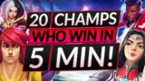 20 SUPER STRONG Champions to WIN FAST in Season 12 – BEST Early Game Picks – LoL Guide