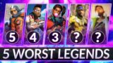 5 WORST LEGENDS You MUST NEVER MAIN – Apex Legends Ranked Guide