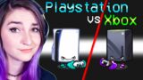 Playing the ULTIMATE PLAYSTATION VS XBOX SHOWDOWN in AMONG US!