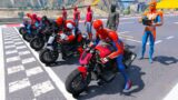 SPIDER-MAN SUITS with SUPERMOTOS on Mega Obstacle Challenge – GTA V MODS
