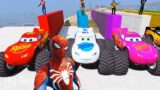 SPIDERMAN CARS 3 Monster McQueen Truck SuperHeroes Hulk batman  GTA V MODS