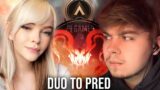 my gf & I duo'd for 74 games to go from bronze to pred (Every Win) | Apex Legends