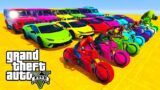 GTA V Stunt Map Car Race Challenge On Super Cars, Bikes and Planes