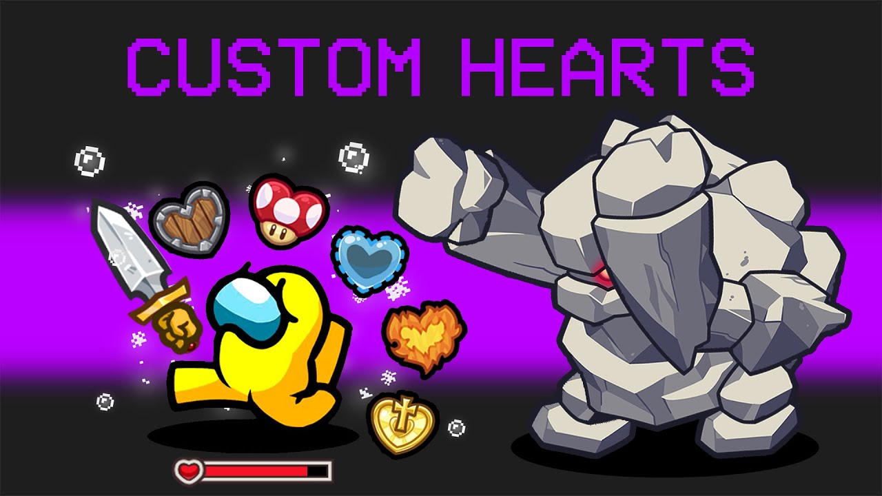 Among Us but Custom Hearts Mod - Game videos