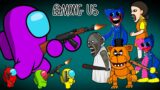Giant Among Us vs Squid Game, Huggy, Kissy, Granny, Freddy | Peanut Among Us Zombie Animation