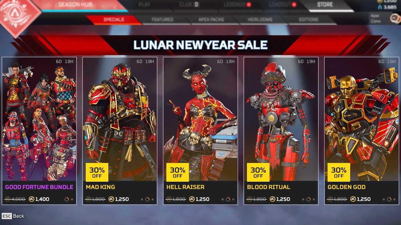 NEW Lunar Year Sale Store Skins Apex Legends Game videos