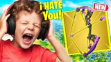 Trolling ANGRY Kid With *UNVAULTED* BOW in Fortnite!