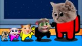 (Mini Crew Baby Cats,Talking Tom and Hamsters) Among Us distraction dance animation