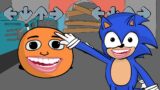 FNF Guys Look A Birdie Vs Corrupted Annoying Orange But Sonic Swap