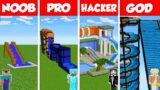 Minecraft Battle NOOB vs PRO vs HACKER vs GOD: WATER SLIDE PARK HOUSE BUILD CHALLENGE – Animation