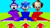 CHOOSE THE RIGHT BASEMENT SONIC, TINKY WINKY & PENNYWISE in Minecraft!