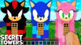 Choose the right SECRET TOWER of SONIC in MINECRAFT animation! SHADOW and TAILS and AMY and KNUCKLES