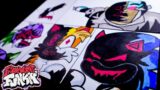 DIBUJO FRIDAY NIGHT FUNKIN' CORRUPTED | CYBORG LOOK A BIRDIE | CHOMPER | SONIC AND TAILS DANCE