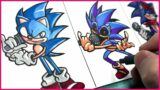 Drawing Sonic Corruption Friday Night Funkin Mod/Sonix.EXE/ fnf drawing