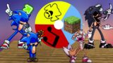 FNF Wheel of Fortune | Gameplay VS Minecraft Playground | Sonic VS Tails VS Lord X