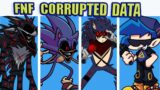 Friday Night Funkin Corrupted Data FULL WEEK | FNF Mod Vs Red X/Tall Red X/Sonic .exe