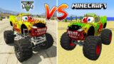 GTA 5 Monster Truck Mcqueen ZOMBIE vs Minecraft Monster Truck Mcqueen ZOMBIE – Which is best?