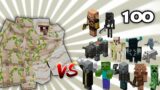 Giant Iron Golem Vs 100 Minecraft Mobs