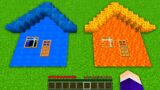 How to BUILD NEW SECRET HOUSE UNDERGROUND in Minecraft ? WATER HOUSE vs LAVA HOUSE INSIDE DIRT !