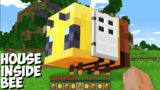 How to LIVE inside a BEE in minecraft ! BEE HOUSE !
