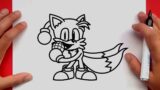 How to draw Tails Dancing MeMe | Drawing Friday Night Funkin style